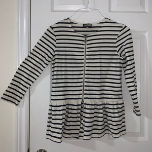 Striped blazer with 3/4 sleeves